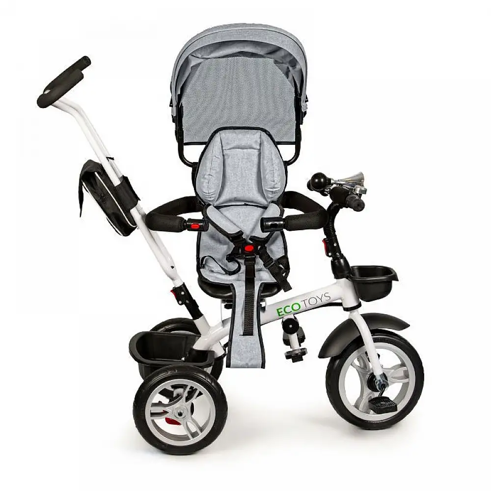 Τρίκυκλο Παιδικό Ποδήλατο - Καρότσι Χρώματος Γκρι Ecotoys JM-322-Grey