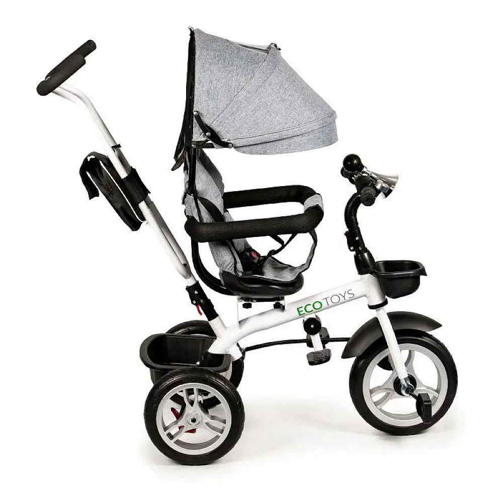 Τρίκυκλο Παιδικό Ποδήλατο - Καρότσι Χρώματος Γκρι Ecotoys JM-322-Grey