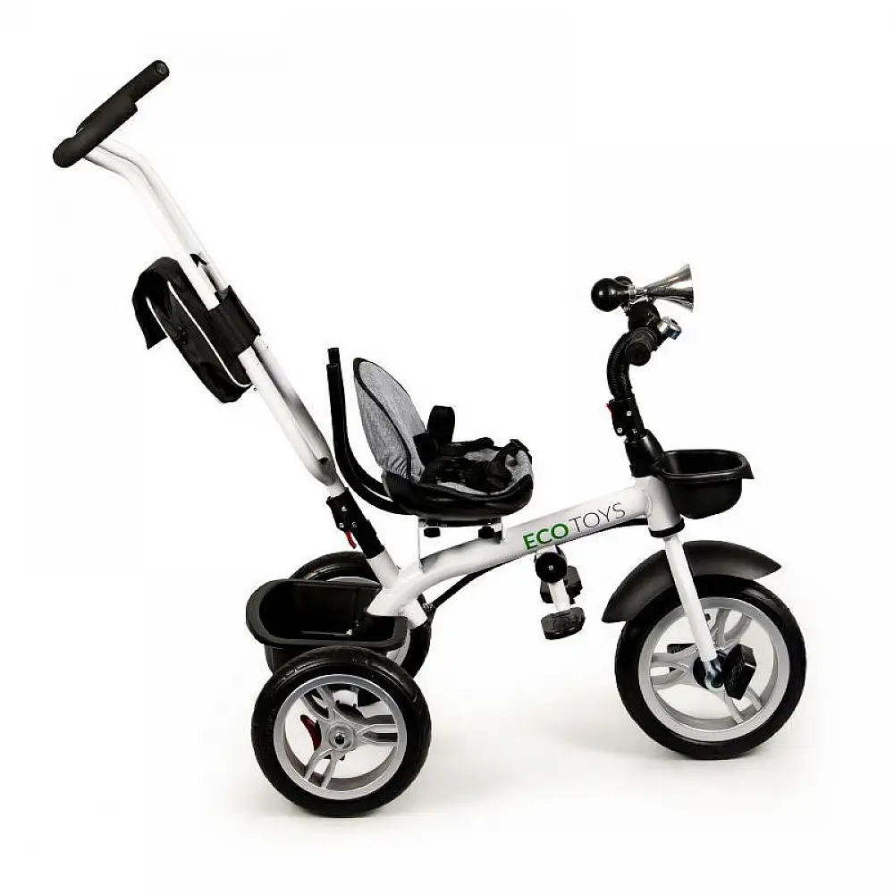 Τρίκυκλο Παιδικό Ποδήλατο - Καρότσι Χρώματος Γκρι Ecotoys JM-322-Grey