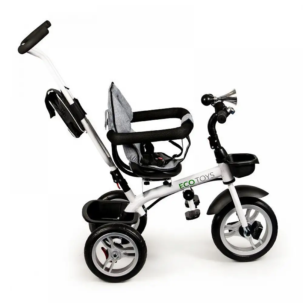 Τρίκυκλο Παιδικό Ποδήλατο - Καρότσι Χρώματος Γκρι Ecotoys JM-322-Grey