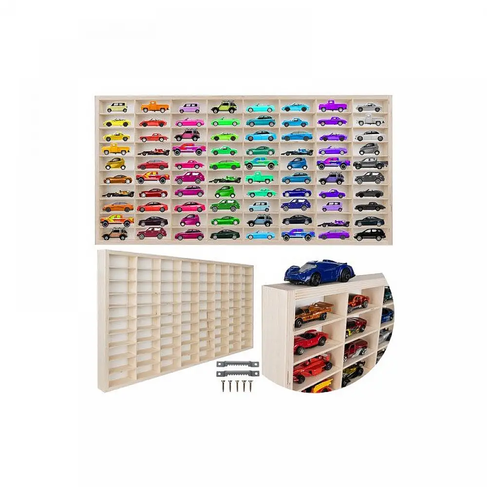 Ξύλινο Ράφι για Αυτοκινητάκια 80 Θέσεων 78.5 x 4.5 x 40 cm Kruzzel 20233