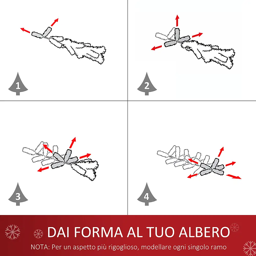 Χριστουγεννιάτικο Δέντρο με 15 Φωτάκια LED και 24 Στολίδια 60 cm HOMCOM 830-257