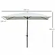 Ομπρέλα Κήπου Outsunny Ορθογώνια 200x300cm Ανοιγόμενη μανιβέλα και Ρυθμιζόμενη Κλίση, Μπεζ 84D-158BG