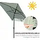 Ομπρέλα Κήπου Outsunny Ορθογώνια 200x300cm Ανοιγόμενη μανιβέλα και Ρυθμιζόμενη Κλίση, Μπεζ 84D-158BG
