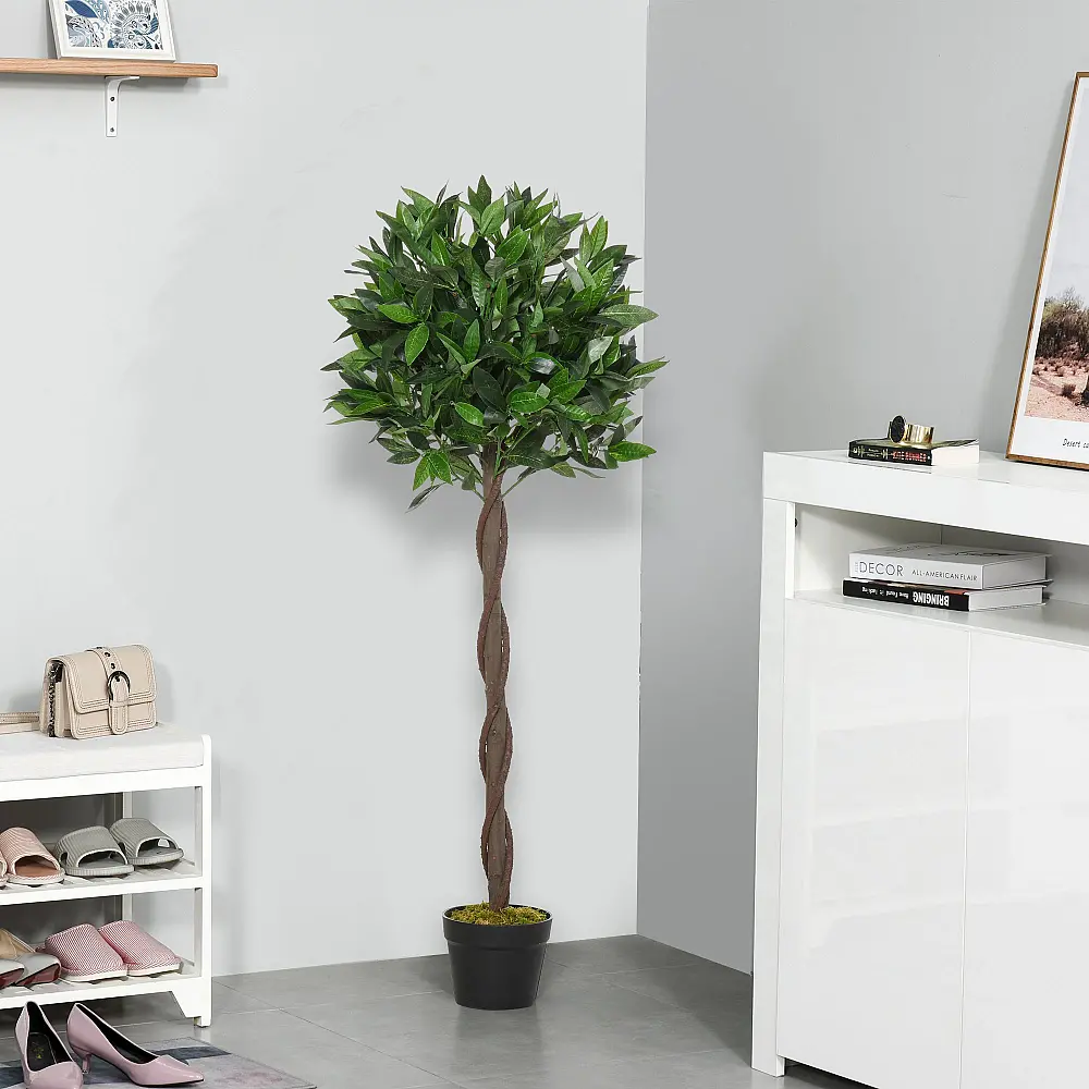 Outsunny Σετ 2 ψεύτικα φυτά δάφνης σε γλάστρα ύψους 120 cm για εσωτερικούς και εξωτερικούς χώρους 844-364 Outsunny Σετ 2 ψεύτικα φυτά δάφνης σε γλάστρα ύψους 120 cm για εσωτερικούς και εξωτερικούς χώρους 844-364