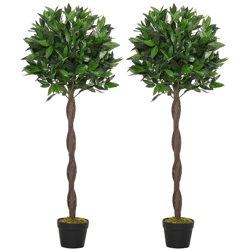 Outsunny Σετ 2 ψεύτικα φυτά δάφνης σε γλάστρα ύψους 120 cm για εσωτερικούς και εξωτερικούς χώρους 844-364 Outsunny Σετ 2 ψεύτικα φυτά δάφνης σε γλάστρα ύψους 120 cm για εσωτερικούς και εξωτερικούς χώρους 844-364
