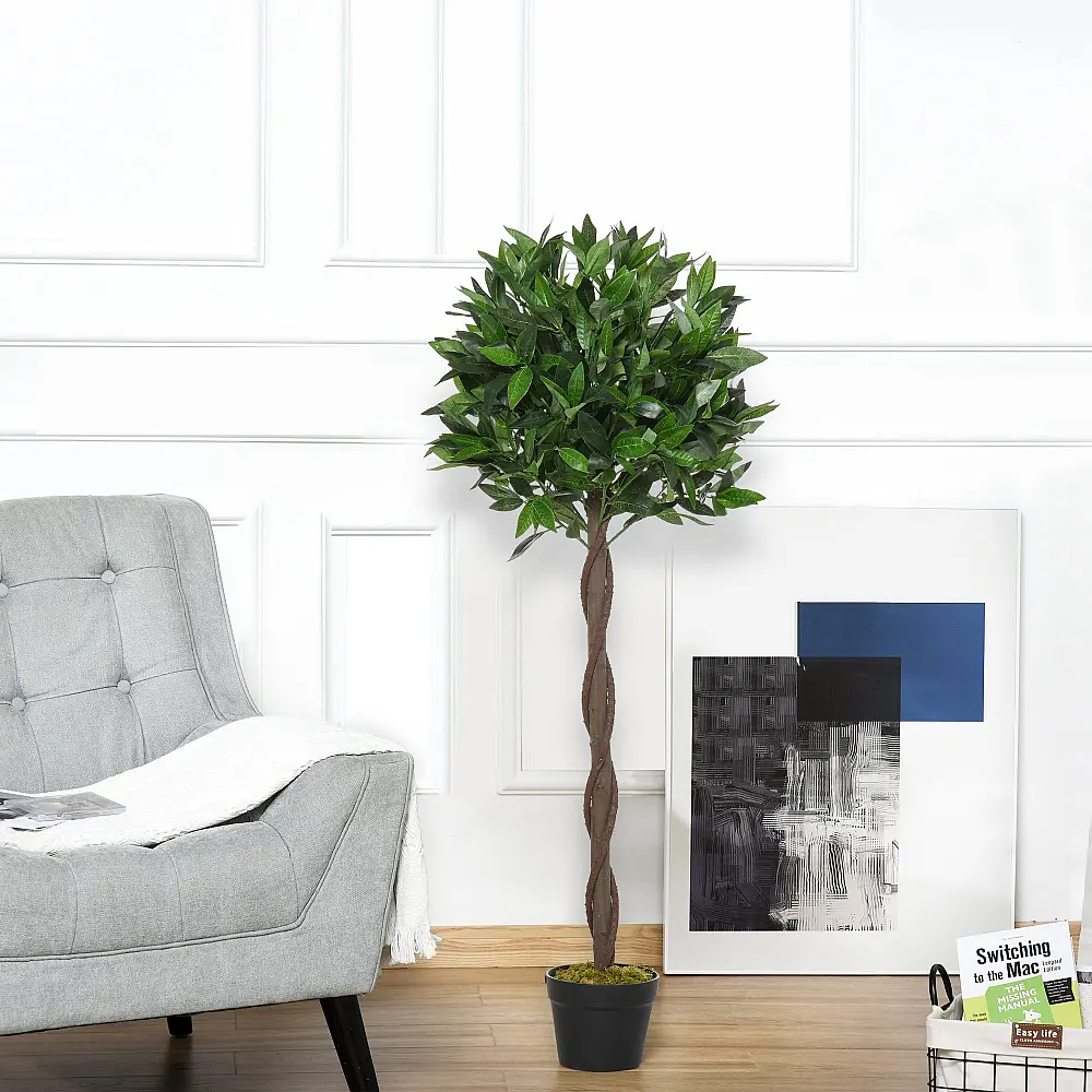 Outsunny Σετ 2 ψεύτικα φυτά δάφνης σε γλάστρα ύψους 120 cm για εσωτερικούς και εξωτερικούς χώρους 844-364 Outsunny Σετ 2 ψεύτικα φυτά δάφνης σε γλάστρα ύψους 120 cm για εσωτερικούς και εξωτερικούς χώρους 844-364