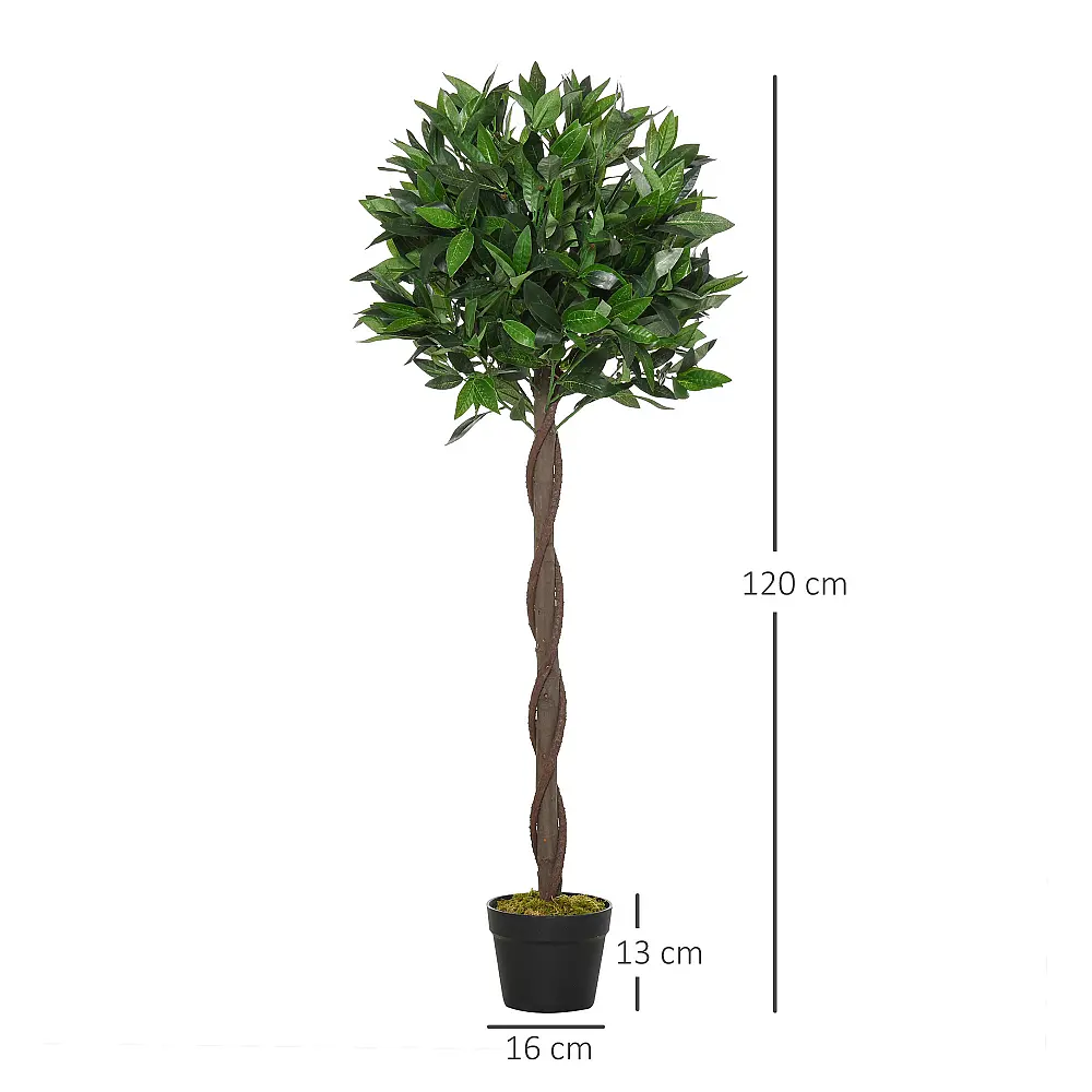 Outsunny Σετ 2 ψεύτικα φυτά δάφνης σε γλάστρα ύψους 120 cm για εσωτερικούς και εξωτερικούς χώρους 844-364 Outsunny Σετ 2 ψεύτικα φυτά δάφνης σε γλάστρα ύψους 120 cm για εσωτερικούς και εξωτερικούς χώρους 844-364