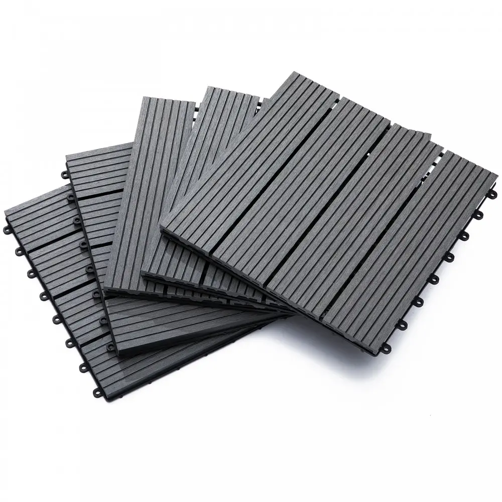 Outsunny Garden Tiles Interlocking Σετ 11 πλακάκια πλακοστρώσεων κήπου εξωτερικού χώρου, γκρι, 30x30x2,2cm 844-214GY Outsunny Garden Tiles Interlocking Σετ 11 πλακάκια πλακοστρώσεων κήπου εξωτερικού χώρου, γκρι, 30x30x2,2cm 844-214GY