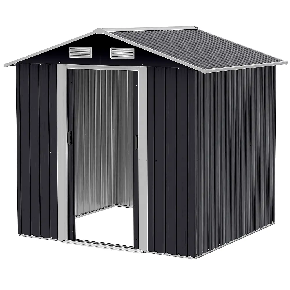 Υπόστεγο Outsunny Garden 2x1,5x1,9m από γαλβανισμένο χάλυβα, διπλή συρόμενη πόρτα και 4 εισαγωγές αέρα 845-536