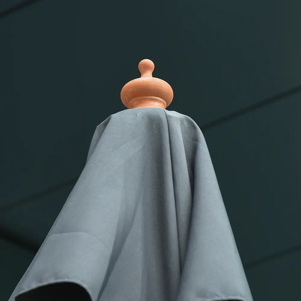 Ομπρέλα Outsunny Garden 3x3m με 8 μπαστούνια μπαμπού και κάλυμμα αντηλιακού 2 επιπέδων, γκρι 840-026CG