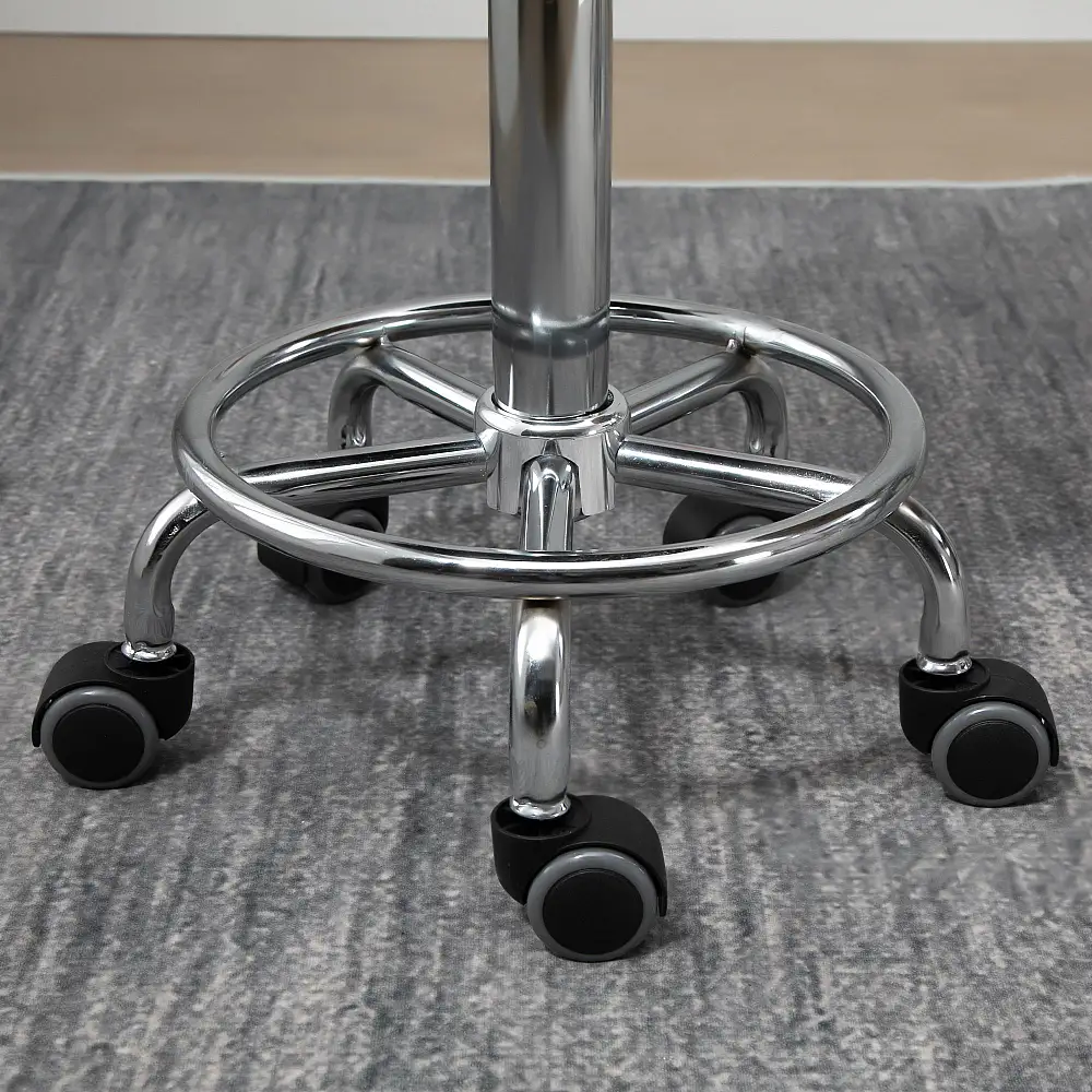 HOMCOM Σετ 2 περιστρεφόμενα σκαμπό με ρόδες, ρυθμιζόμενο ύψος και κάλυμμα από δερματίνη PU, 38x38x57-72cm 503-016