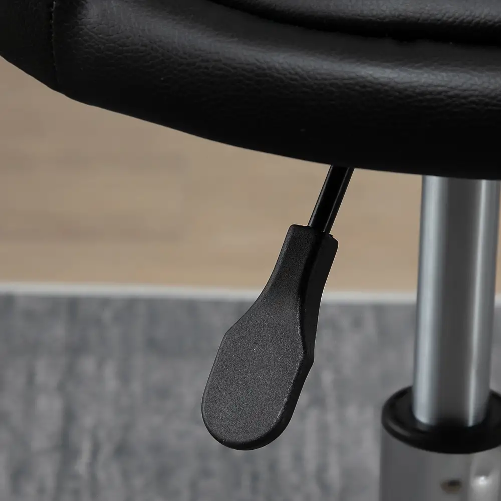 HOMCOM Σετ 2 περιστρεφόμενα σκαμπό με ρόδες, ρυθμιζόμενο ύψος και κάλυμμα από δερματίνη PU, 38x38x57-72cm 503-016