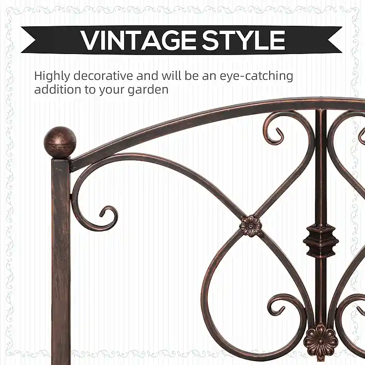 Outsunny Vintage Garden Jumper με Floral Elements, Metal, 99x68x53cm, Μαύρο 844-454