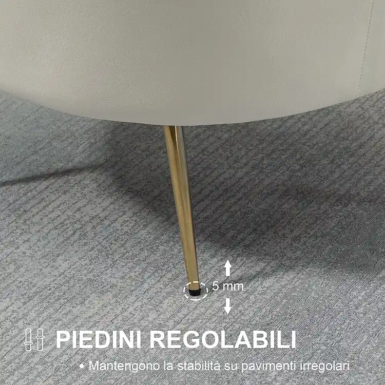 Πολυθρόνα HOMCOM Vintage Style Design με επένδυση από βελούδο, 179x77x77cm, κρέμα 833-961WT