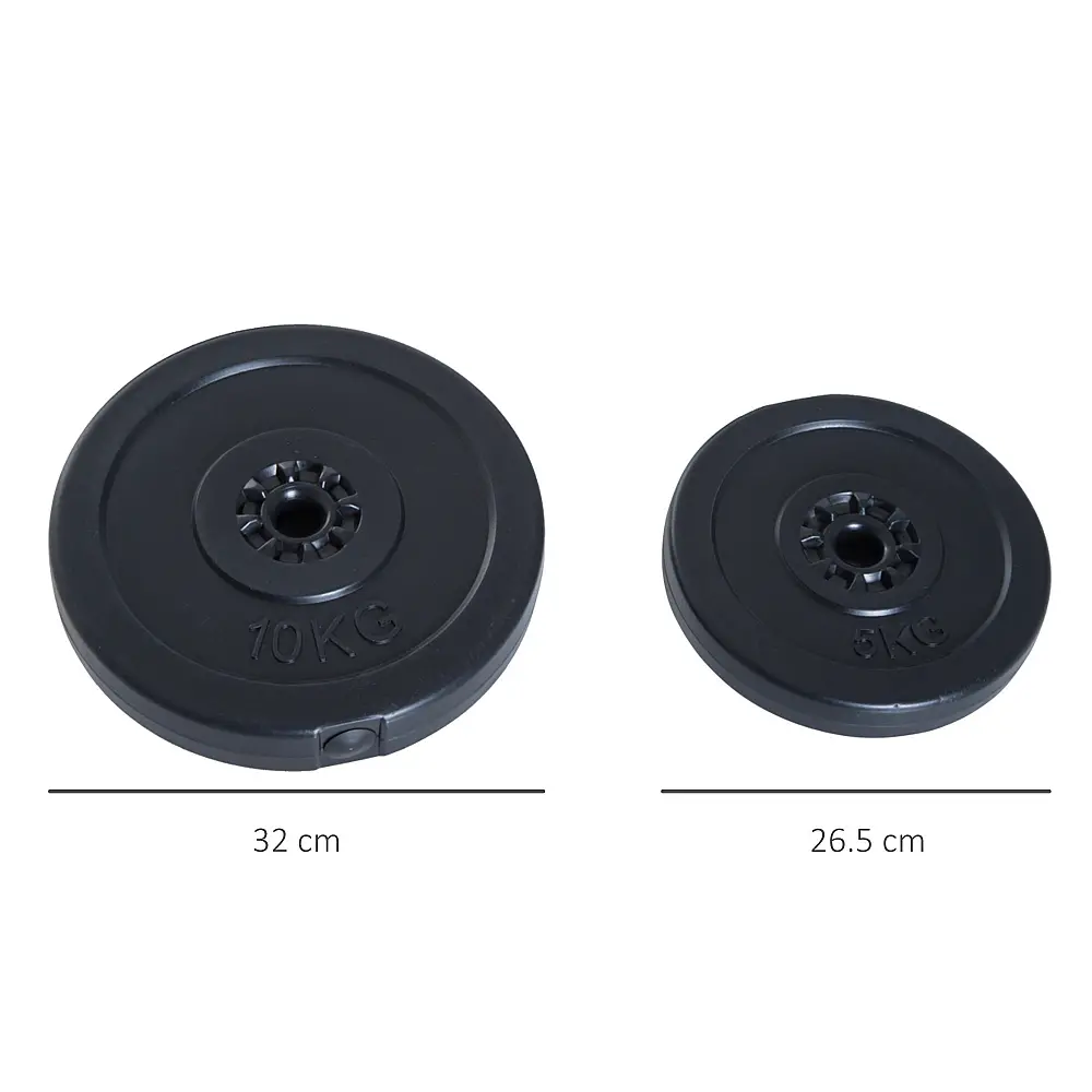 HomCom Σετ 4 δίσκων βάρους για συνολική μπάρα 30KG - 2x5kg και 2x10kg B1-0012