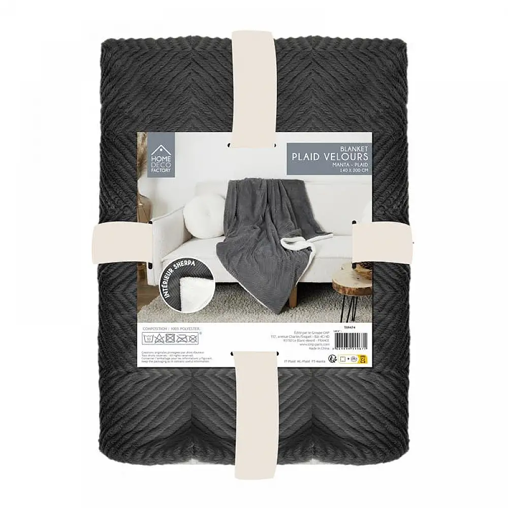 Κουβέρτα Μονή Διπλής Όψης Sherpa Προβατάκι 140 x 200 cm Home Deco Factory TX9474