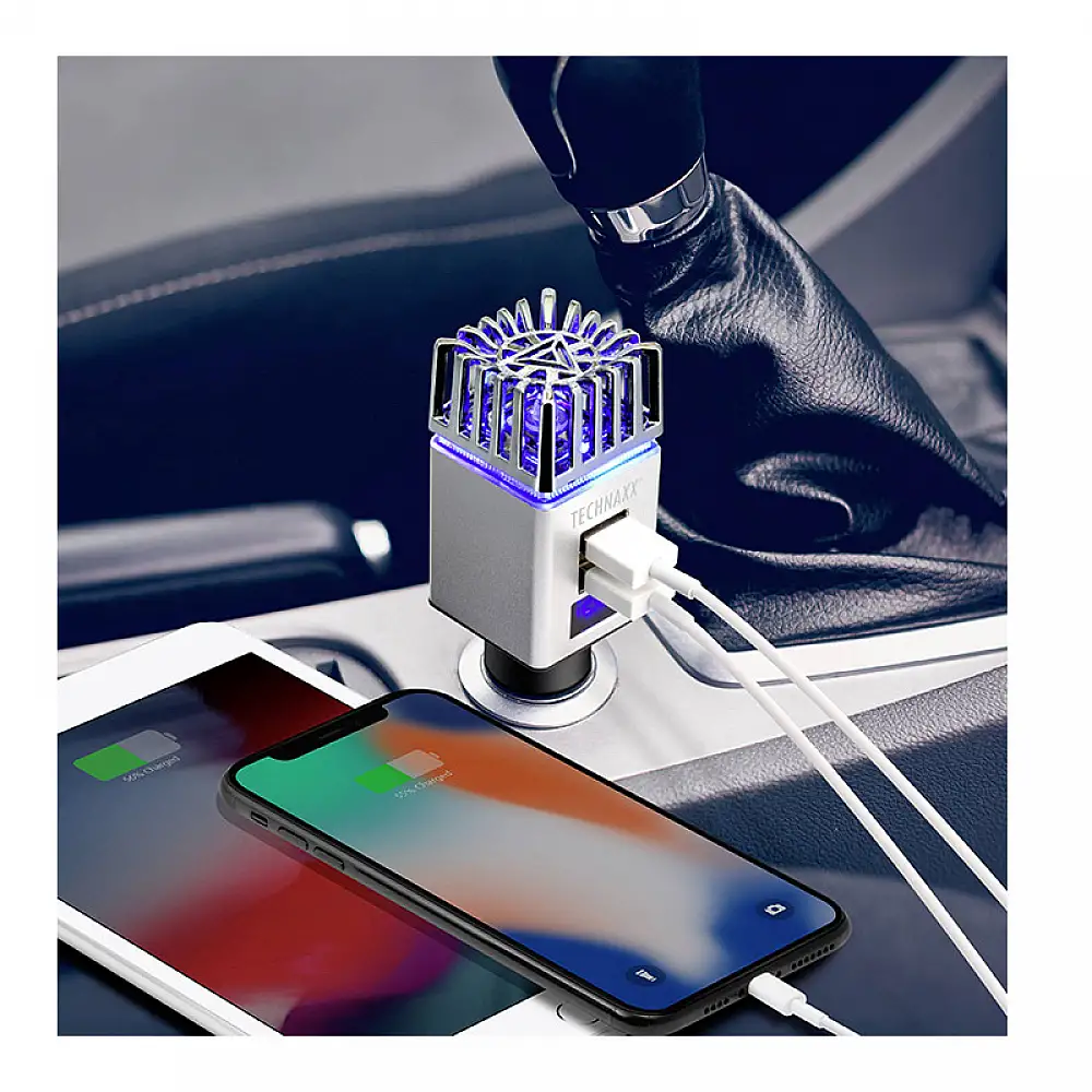 Ιονιστής Αέρα Αναπτήρα Αυτοκινήτου με 2 Θύρες USB 12/24V Technaxx TX-130