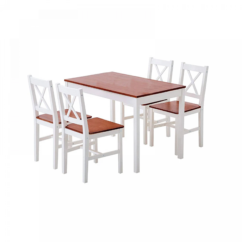 Σετ Ξύλινο Τραπέζι Κουζίνας 108 x 64 x 73 cm με 4 Καρέκλες Hoppline HOP1001322