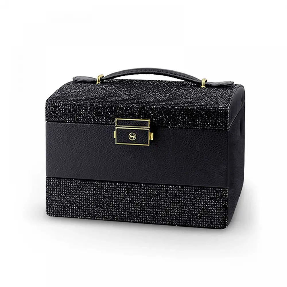 Κοσμηματοθήκη - Μπιζουτιέρα 17.5 x 13.7 x 12.5 cm Χρώματος Μαύρο Massido MS-705-Black