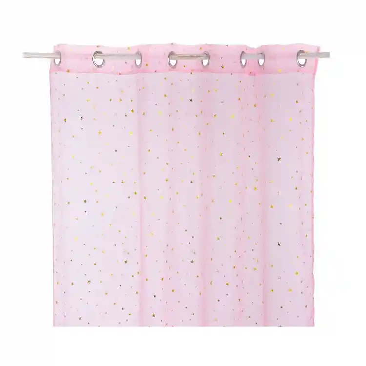 Παιδική Κουρτίνα με Τρουκς 140 x 250 cm Pink Gold Stars Atmosphera 127188-Pink