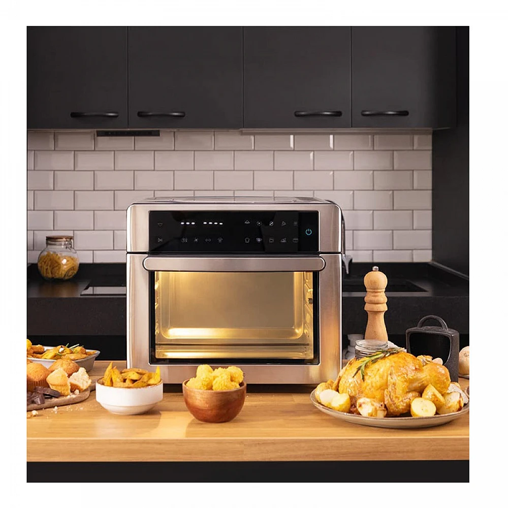 Ηλεκτρικός Φούρνος με Αέρα 30 Lt 1600 W Cecotec Bake&Fry 3000 Touch Steel CEC-02258 Ηλεκτρικός Φούρνος με Αέρα 30 Lt 1600 W Cecotec Bake&Fry 3000 Touch Steel CEC-02258