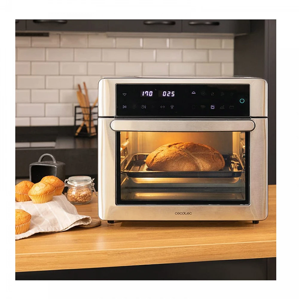 Ηλεκτρικός Φούρνος με Αέρα 30 Lt 1600 W Cecotec Bake&Fry 3000 Touch Steel CEC-02258 Ηλεκτρικός Φούρνος με Αέρα 30 Lt 1600 W Cecotec Bake&Fry 3000 Touch Steel CEC-02258