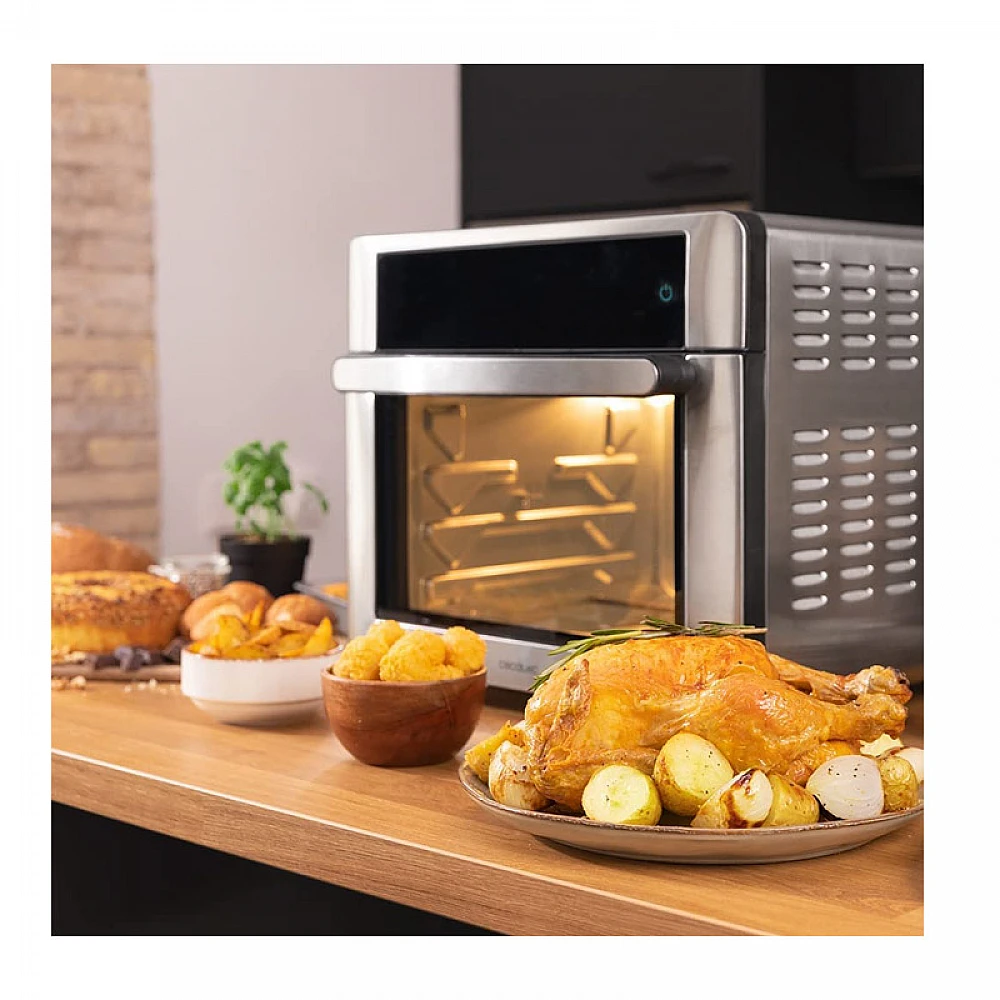 Ηλεκτρικός Φούρνος με Αέρα 30 Lt 1600 W Cecotec Bake&Fry 3000 Touch Steel CEC-02258 Ηλεκτρικός Φούρνος με Αέρα 30 Lt 1600 W Cecotec Bake&Fry 3000 Touch Steel CEC-02258