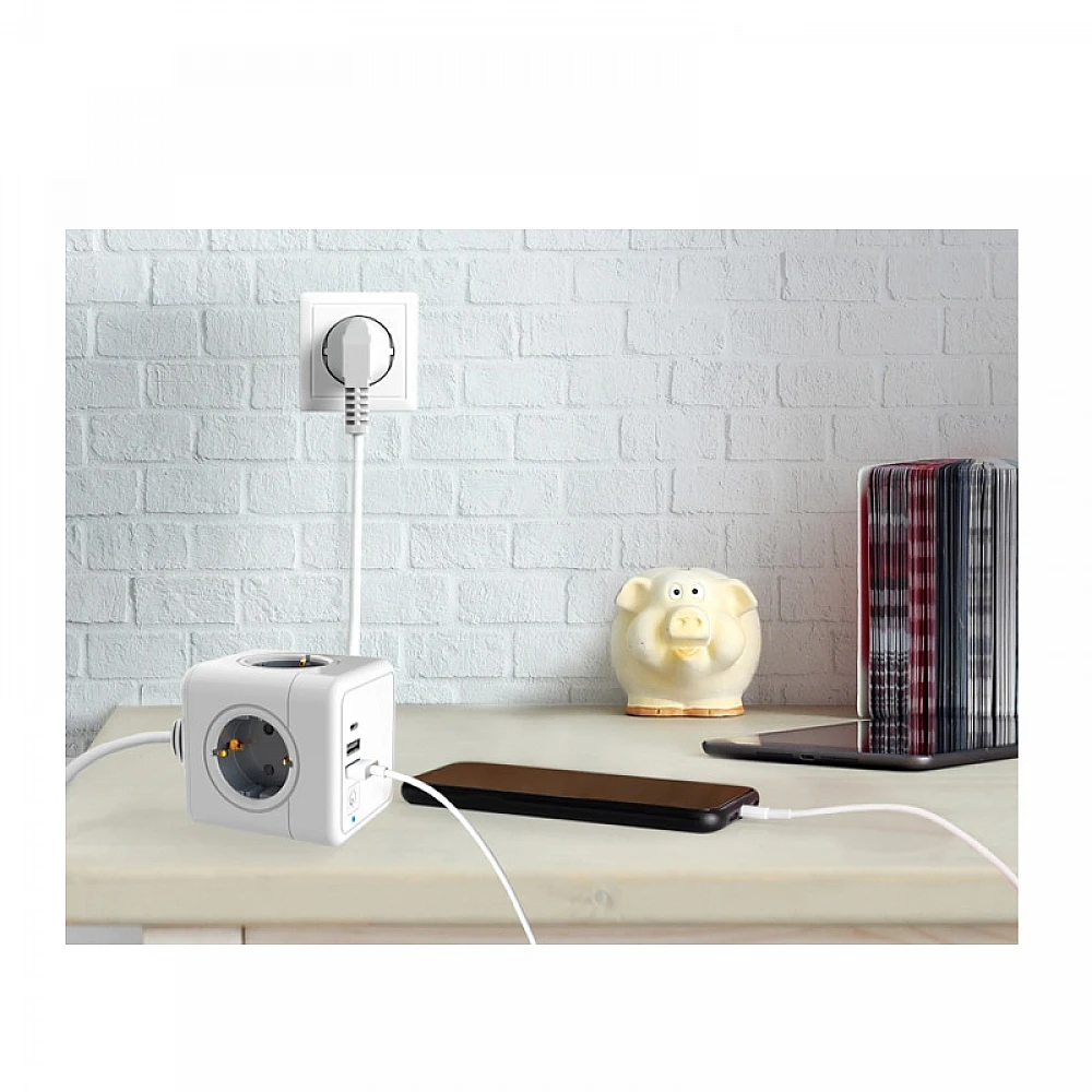 Πολύπριζο Κύβος 4 Θέσεων με 3 Θύρες USB Technaxx Power Cube TX-195