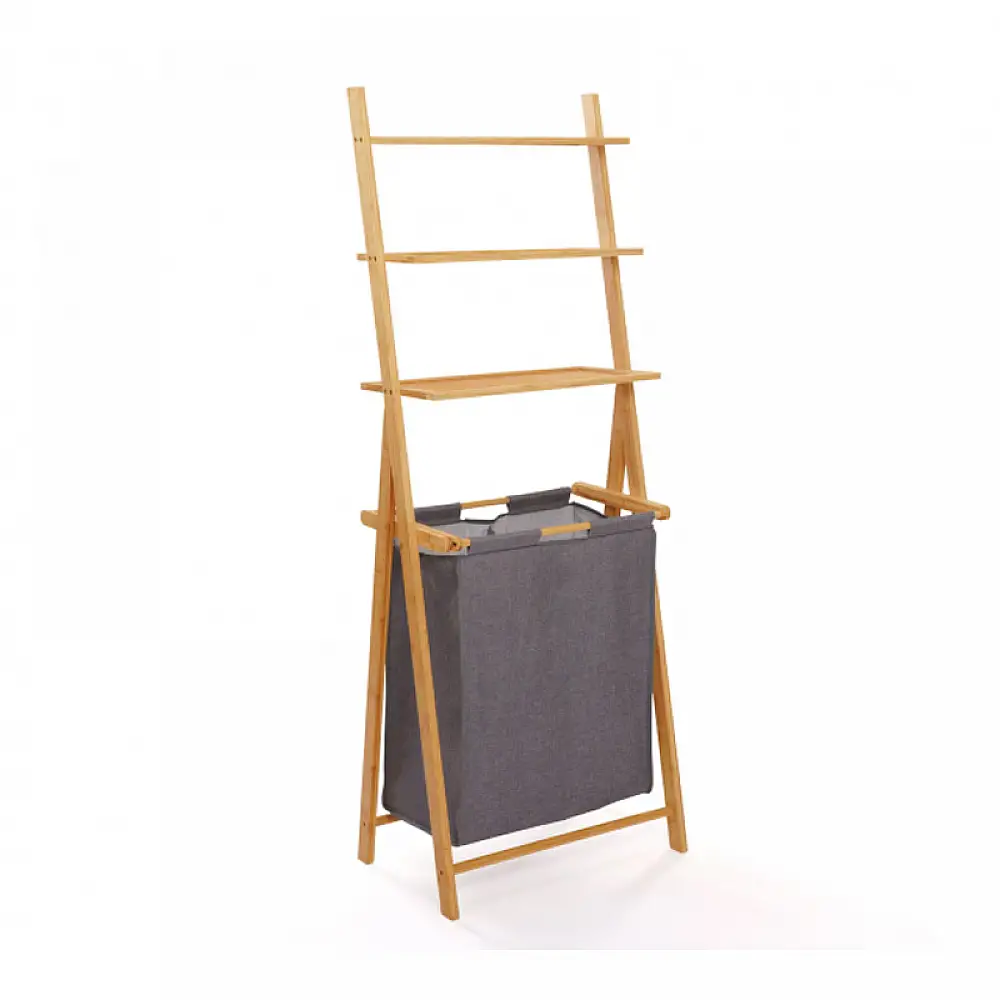 Καλάθι Απλύτων από Μπαμπού με 2 Χώρους και 3 Ράφια Idomya Maya 30012288