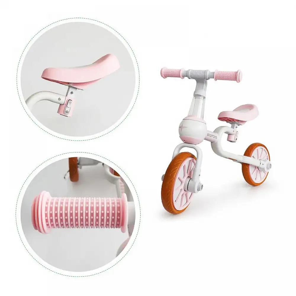 Παιδικό Ποδήλατο Ισορροπίας 4 σε 1 Χρώματος Ροζ Ecotoys LC-V1311-Pink