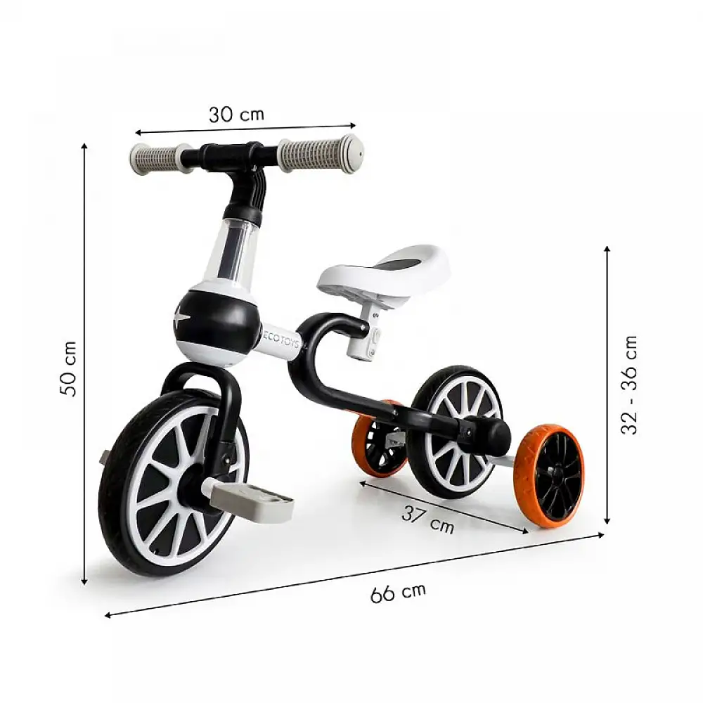 Παιδικό Ποδήλατο Ισορροπίας 4 σε 1 Χρώματος Μαύρο Ecotoys LC-V1311-Black