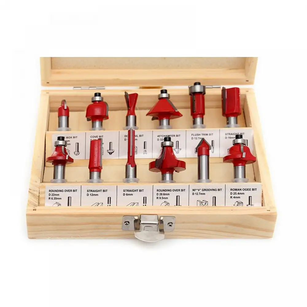 Σετ Φρέζες Ξύλου για Ρούτερ 8 mm 12 τμχ Kraft&Dele KD-10282