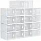 Αρθρωτό ντουλάπι παπουτσιών HOMCOM που εξοικονομεί χώρο, 18 κύβοι 28x36x21 cm σε πλαστικό PP, λευκό 850-174V01