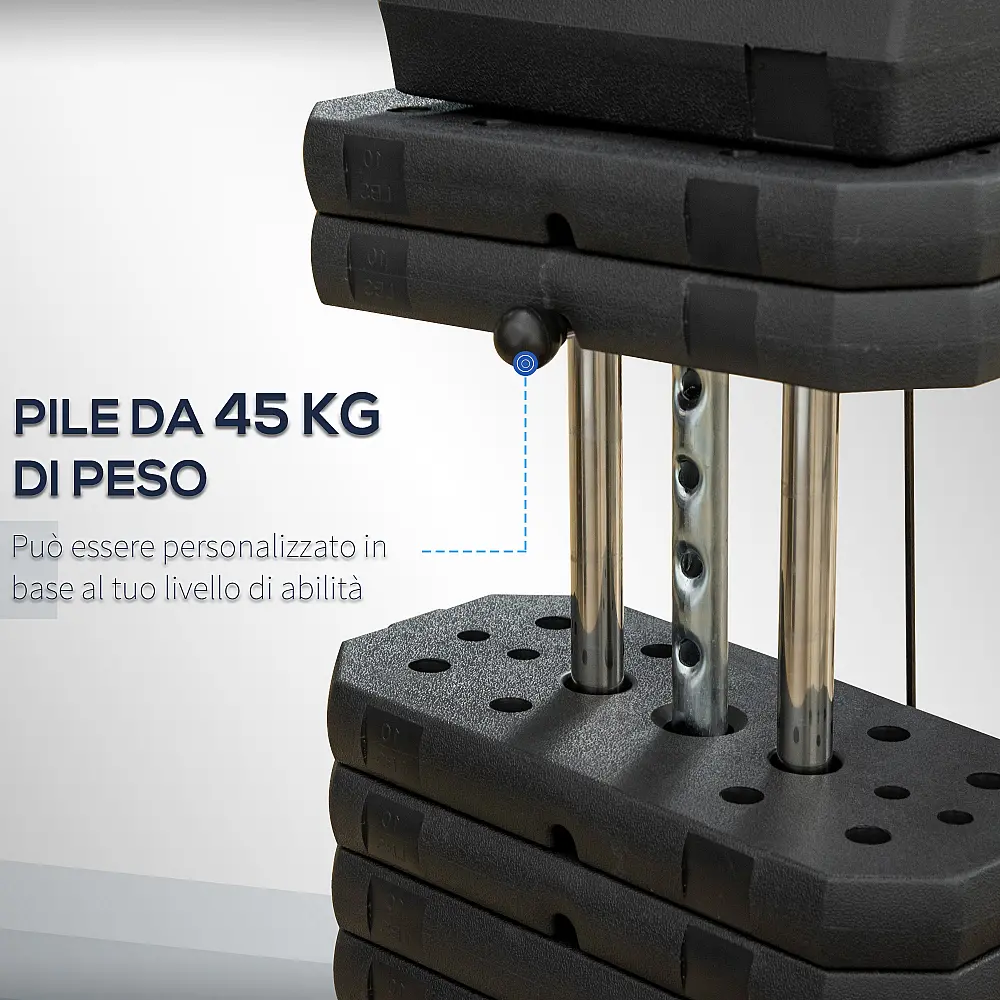 HOMCOM Fitness Station με βάρη 45kg για οικιακή και επαγγελματική προπόνηση, Πολυλειτουργικό Steel Gym, 135x103x210cm, Μαύρο A91-176 HOMCOM Fitness Station με βάρη 45kg για οικιακή και επαγγελματική προπόνηση, Πολυλειτουργικό Steel Gym, 135x103x210cm, Μαύρο A91-176