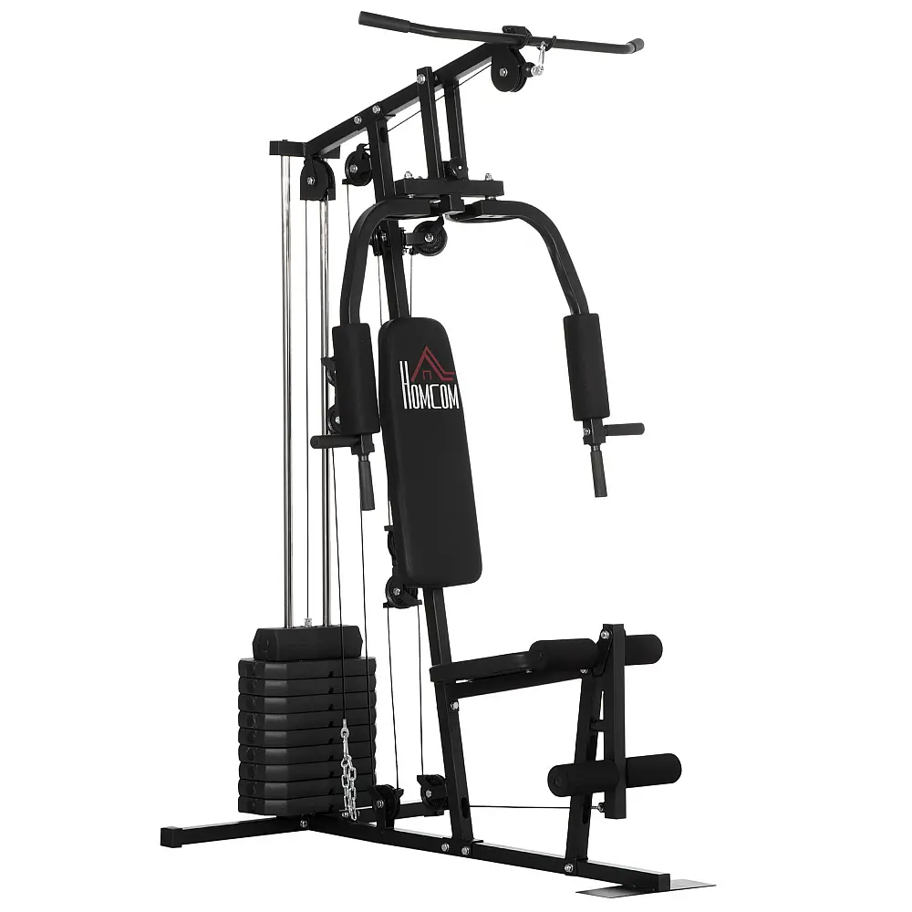 HOMCOM Fitness Station με βάρη 45kg για οικιακή και επαγγελματική προπόνηση, Πολυλειτουργικό Steel Gym, 135x103x210cm, Μαύρο A91-176 HOMCOM Fitness Station με βάρη 45kg για οικιακή και επαγγελματική προπόνηση, Πολυλειτουργικό Steel Gym, 135x103x210cm, Μαύρο A91-176