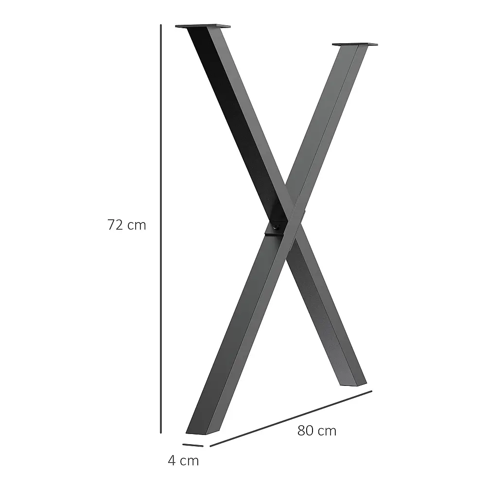 Σετ Ατσάλινα Πόδια Τραπεζιού Σχήματος X 80 x 4 x 72 cm 2 τμχ HOMCOM B82-002