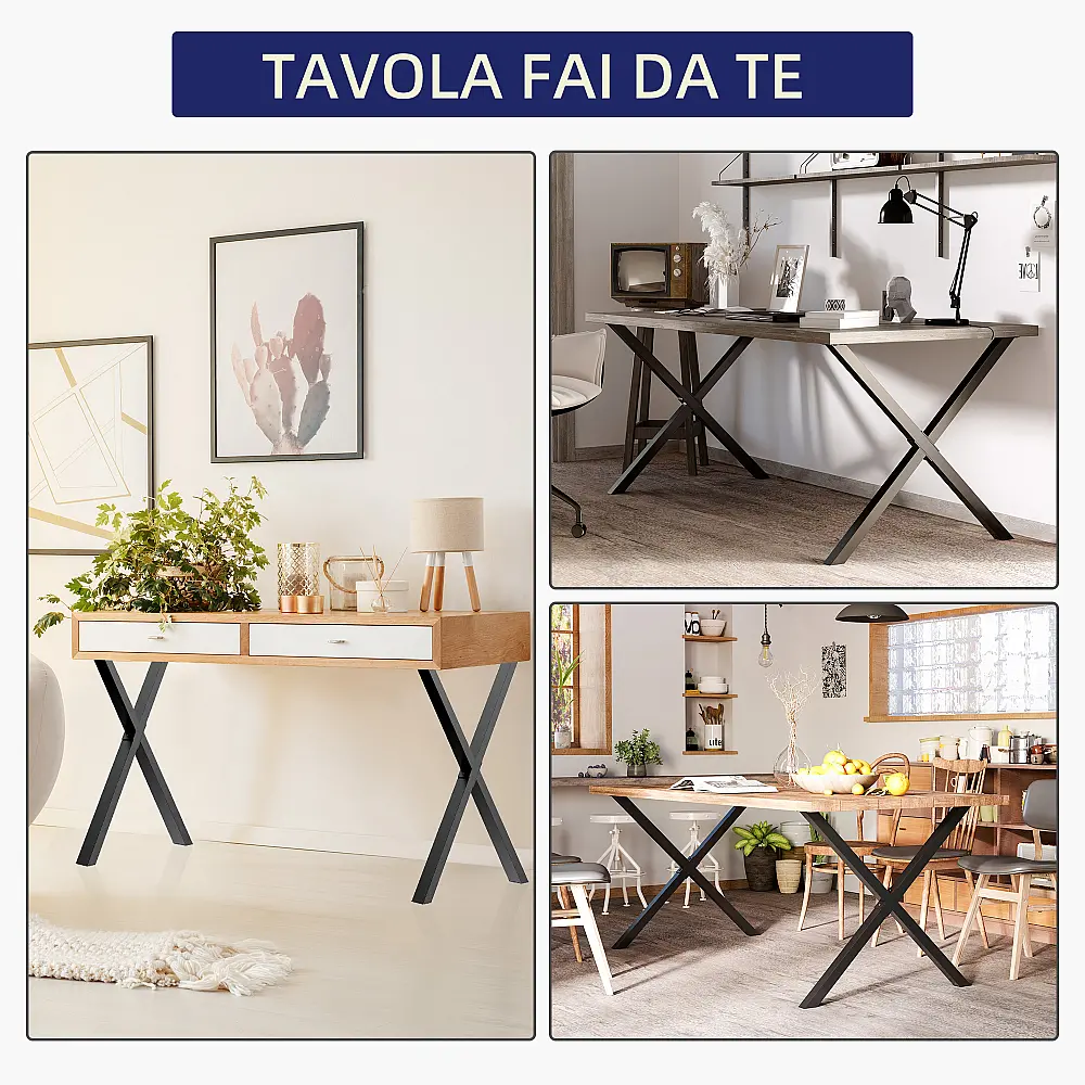 Σετ Ατσάλινα Πόδια Τραπεζιού Σχήματος X 80 x 4 x 72 cm 2 τμχ HOMCOM B82-002 Σετ Ατσάλινα Πόδια Τραπεζιού Σχήματος X 80 x 4 x 72 cm 2 τμχ HOMCOM B82-002