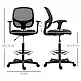 Καρέκλα γραφείου Vinsetto με ρυθμιζόμενο ύψος με μπράτσα, ρόδες και επενδυμένο κάθισμα, 60x56x110-132 cm, Μαύρο 921-598