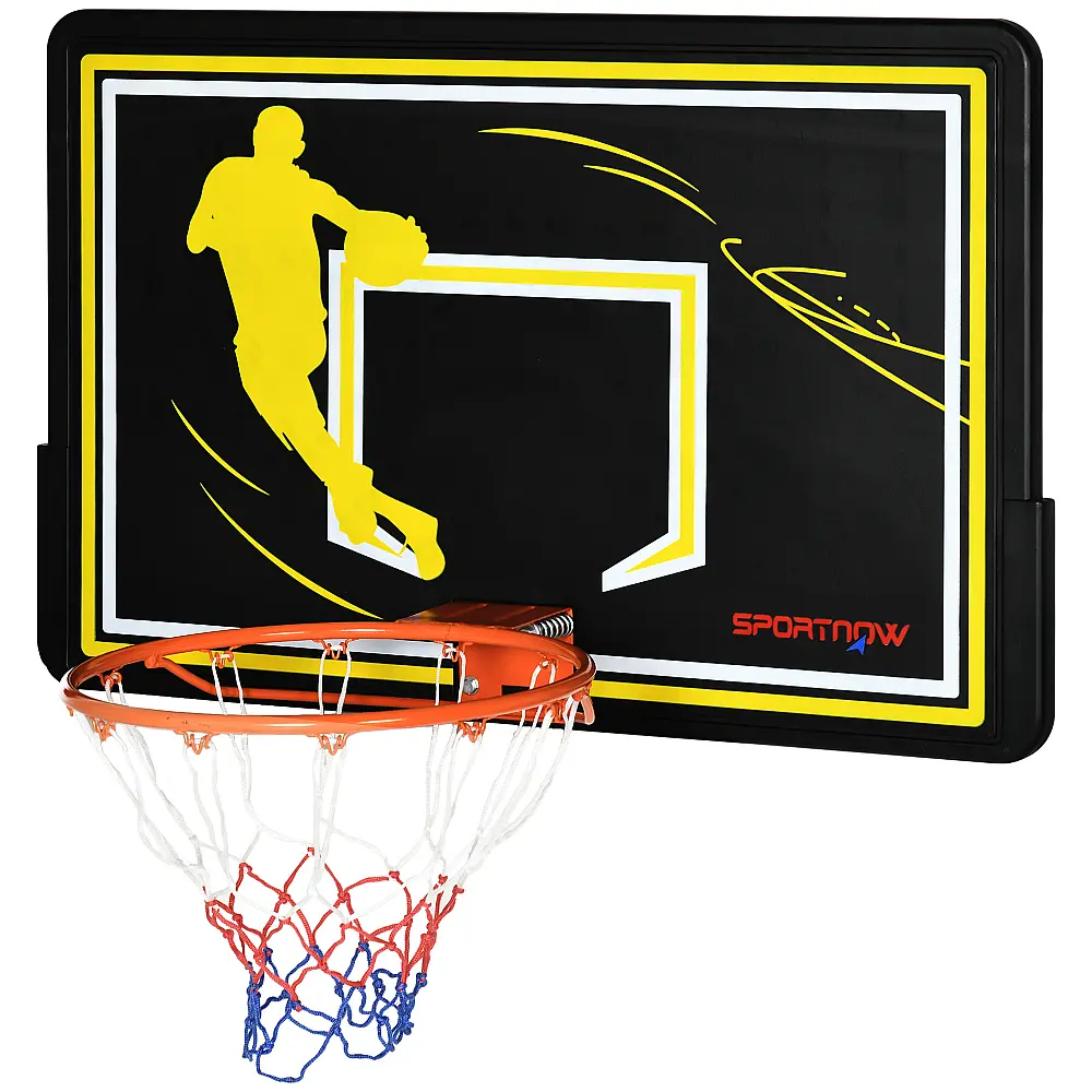 Sportnow Τσέρκι Μπάσκετ για εσωτερικούς και εξωτερικούς χώρους παιδιά και ενήλικες από ατσάλι και PE, 110x90x70 cm, Μαύρο και κίτρινο A61-034V00OG