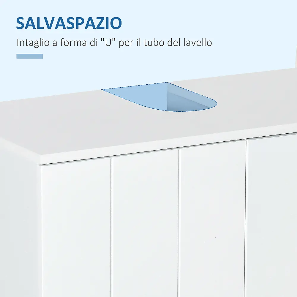 Ξύλινο Ντουλάπι Νιπτήρα 60 x 30 x 60 cm Kleankin 834-345WT