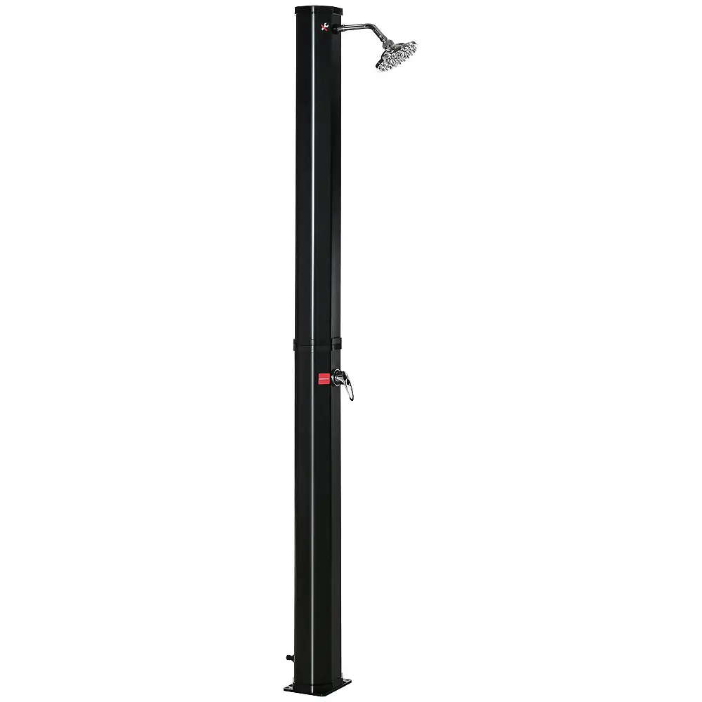 Outsunny Outsunny Outdoor Solar Θερμαινόμενο Ντους 55° με δοχείο και μίξερ 35 λίτρων, μαύρο A20-240