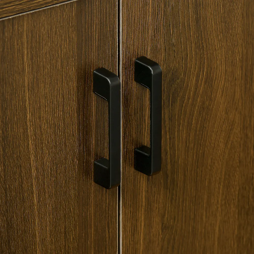 HOMCOM Ντουλάπι με Δύο Πόρτες από MDF με Κορυφή σε Tempered Glass, 82x30x98 cm, Καφέ και Μαύρο 838-266V00CF HOMCOM Ντουλάπι με Δύο Πόρτες από MDF με Κορυφή σε Tempered Glass, 82x30x98 cm, Καφέ και Μαύρο 838-266V00CF