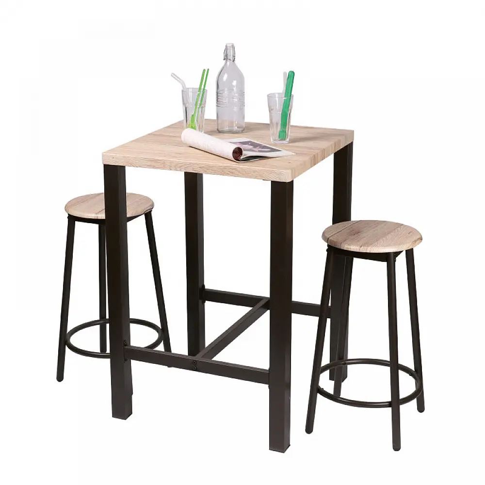 Σετ Μεταλλικό Τετράγωνο Τραπέζι - Bar 60 x 60 x 86 cm με 2 Σκαμπό Dock Urban Living 151089