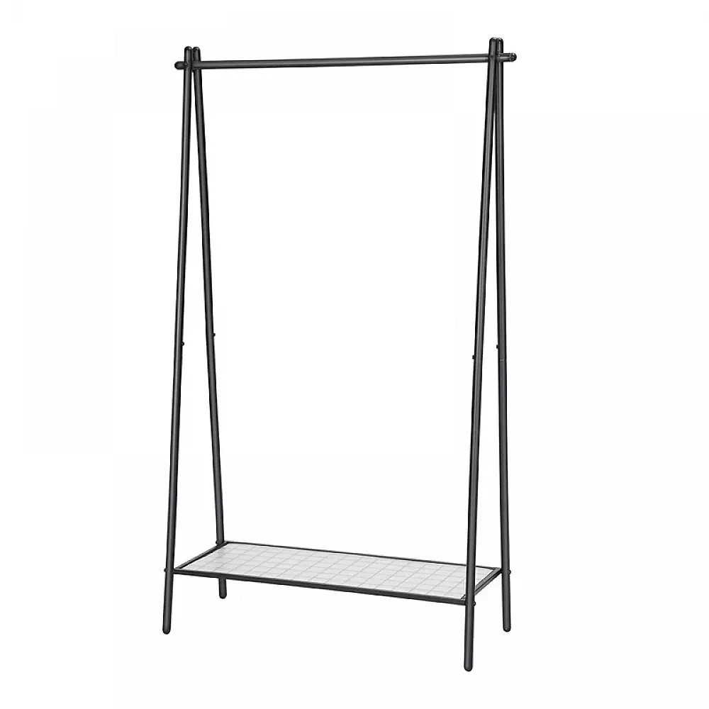 Μεταλλική Κρεμάστρα Ρούχων Δαπέδου με 1 Ράφι 92.5 x 33.5 x 153 cm Songmics HSR23BK