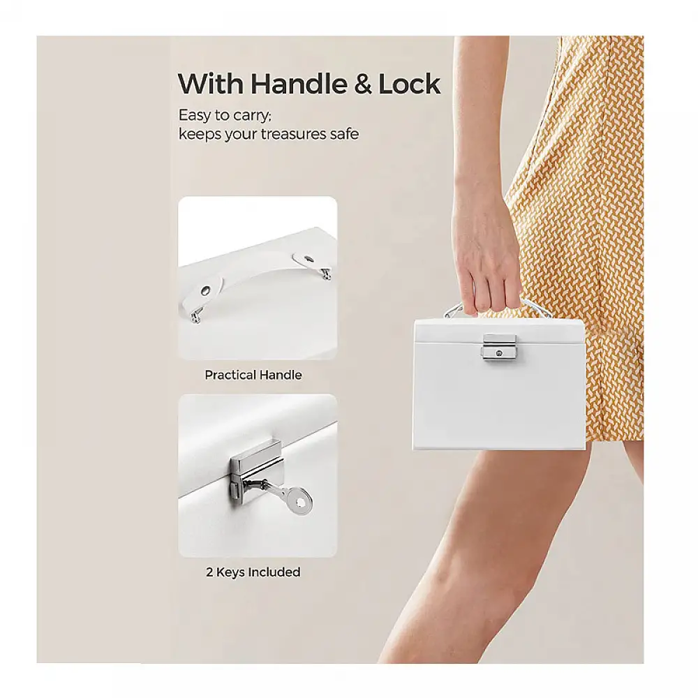 Κοσμηματοθήκη - Μπιζουτιέρα 17.7 x 13.8 x 13.5 cm Songmics JBC154W01