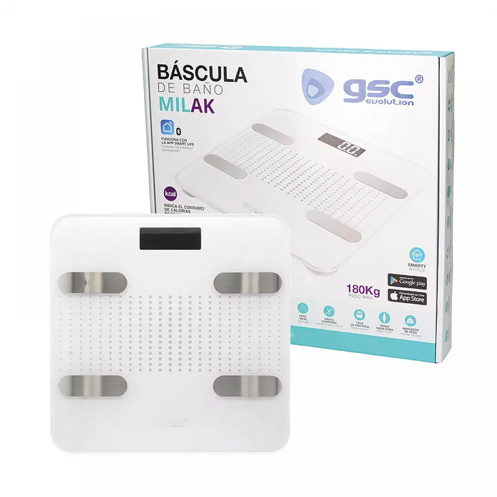 Ψηφιακή Ζυγαριά Μπάνιου - Λιπομετρητής Χρώματος Λευκό Milak GSC 400000006