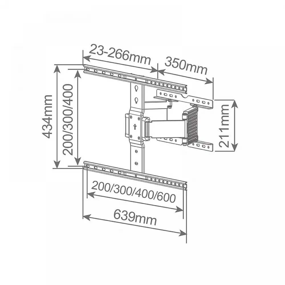 Επιτοίχια Βάση Τηλεόρασης με Βραχίονα 37-90 50 Kg GSC 500055027