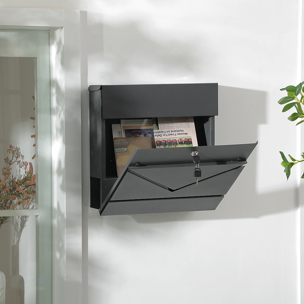 Μεταλλικό Γραμματοκιβώτιο 37 x 10.5 x 37 cm HOMCOM B80-011V00CG Μεταλλικό Γραμματοκιβώτιο 37 x 10.5 x 37 cm HOMCOM B80-011V00CG