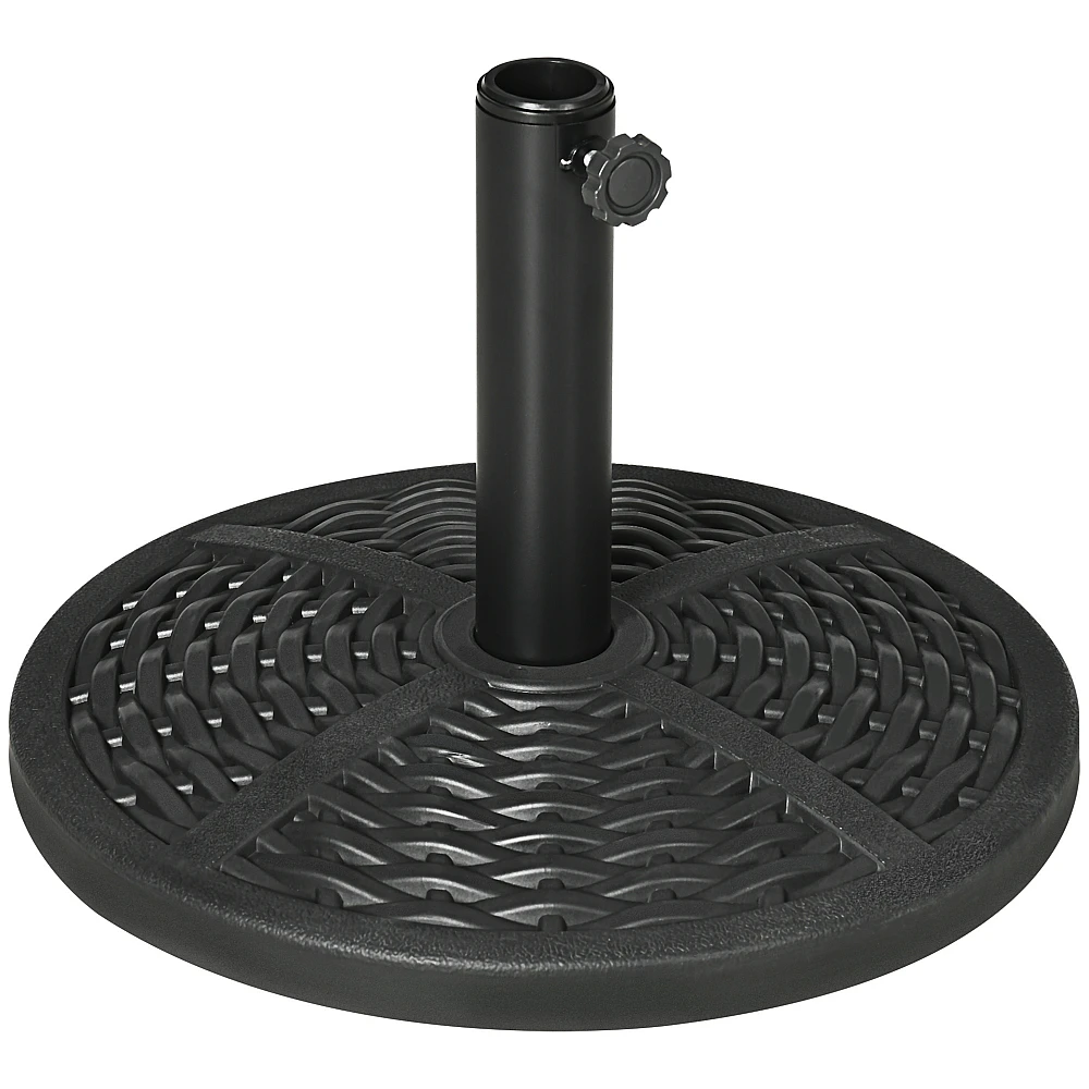 Outsunny Round Rattan Effect Garden Base Parasol Ø45cm Βάρος 9,5kg, Μαύρο 84D-170V01BK Outsunny Round Rattan Effect Garden Base Parasol Ø45cm Βάρος 9,5kg, Μαύρο 84D-170V01BK